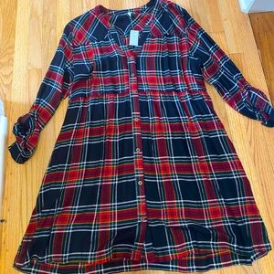 Maurices Babydoll Flannel Plaid Dress